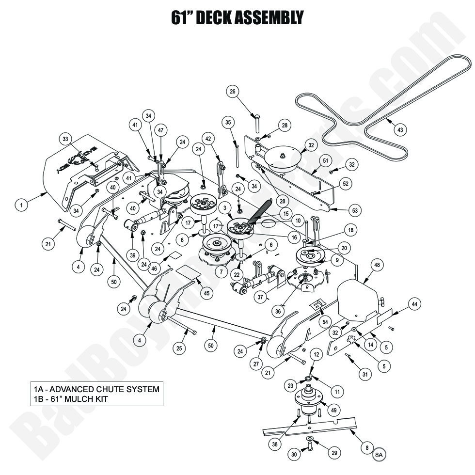 3525 - Bad Boy Mower Parts Lookup > 2024 > Revolt (48\"-61\" Decks) > 61\" Deck Assembly
